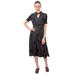 Do Be Action Stillness Doing Keyhole Neckline Chiffon Dress by Paksenen