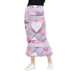 Heart Love Minimalist Design Maxi Fishtail Chiffon Skirt by Bedest