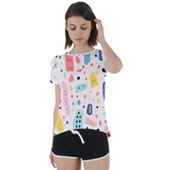 Abstract Seamless Colorful Pattern Short Sleeve Open Back T-shirt by Ndabl3x