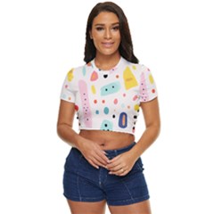 Abstract Seamless Colorful Pattern Side Button Cropped T-shirt by Ndabl3x