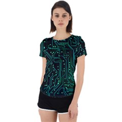 Circuits Circuit Board Green Back Cut Out Sport T-shirt by Ndabl3x