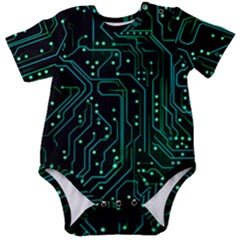 Circuits Circuit Board Green Baby Short Sleeve Bodysuit by Ndabl3x