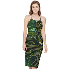 Circuits Circuit Board Yelow Bodycon Cross Back Summer Dress by Ndabl3x