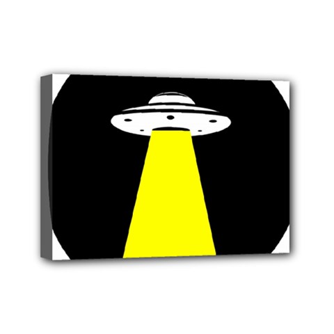 Ufo Flying Saucer Extraterrestrial Mini Canvas 7  X 5  (stretched) by Cendanart