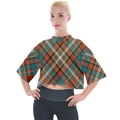 Tartan Scotland Seamless Plaid Pattern Vector Retro Background Fabric Vintage Check Color Square Geo Mock Neck T-shirt by Ket1n9