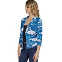 Seamless Pattern With Colorful Bush Roses Women s Casual 3/4 Sleeve Spring Jacket View2