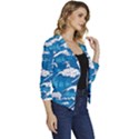 Seamless Pattern With Colorful Bush Roses Women s Casual 3/4 Sleeve Spring Jacket View3