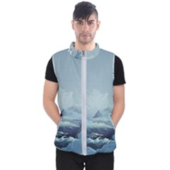 Mountain Covered Snow Mountains Clouds Fantasy Art Men s Puffer Vest by Cendanart