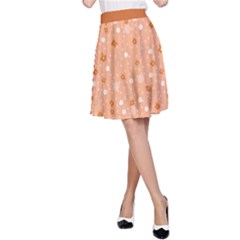 Pattern Seamless Floral Leaf A-line Skirt by flowerland