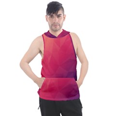 Color Triangle Geometric Textured Men s Sleeveless Hoodie by Grandong