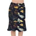 Abstract Shiny Pattern Short Mermaid Skirt View1