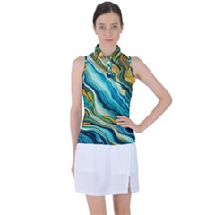 Painting Liquid Water Women s Sleeveless Polo T-shirt by Grandong