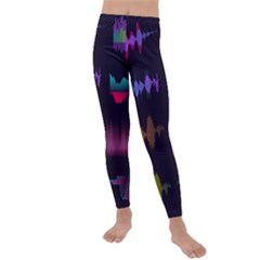 Colorful Sound Wave Set Kids  Lightweight Velour Leggings by Bedest