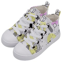 Graphic Design Geometric Background Kids  Mid-top Canvas Sneakers by Bedest