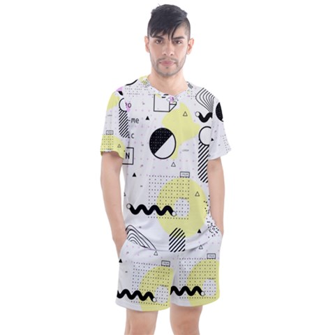 Graphic Design Geometric Background Men s Mesh T-shirt And Shorts Set by Bedest