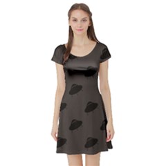 Black Ufo Short Sleeve Skater Dress by CoolDesigns