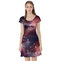 Jupiter Space Royal Blue Fun Night Sky the Moon and Stars Short Sleeve Skater Dress View1