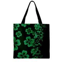 Shamrock Fade Green Pattern Zipper Grocery Tote Bag by CoolDesigns