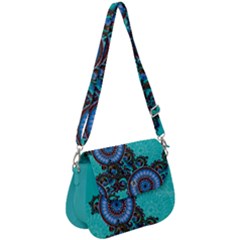 Teal Hipster Graphic Aztec Saddle Handbag by CoolDesigns