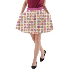 Colorful Elephant Cartoon Pattern A-line Pocket Skirt by CoolDesigns