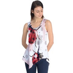 Ladybugs Pattern Texture Watercolor Sleeveless Tunic by Bedest