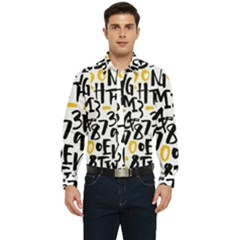 Letters Pattern Men s Long Sleeve  Shirt by Bedest