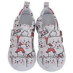 Cute Cat Chef Cooking Seamless Pattern Cartoon Kids  Velcro No Lace Shoes by Bedest