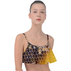 Honeycomb With Bees Frill Bikini Top by Bedest