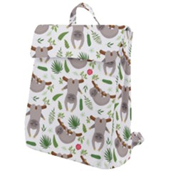 Seamless Pattern With Cute Sloths Flap Top Backpack by Bedest
