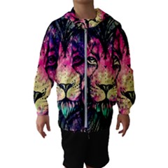 Psychedelic Lion Kids  Hooded Windbreaker by Cendanart