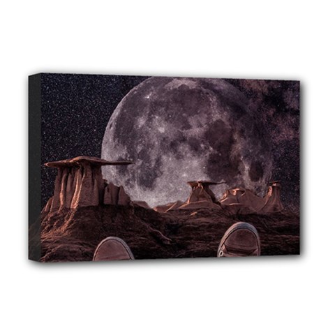 In The Cosmos Moon Sci-fi Space Sky Deluxe Canvas 18  X 12  (stretched) by Cendanart