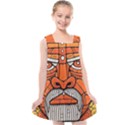 Face Skull Head Art Kids  Cross Back Dress View1