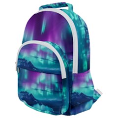 Lake Aurora Borealis Rounded Multi Pocket Backpack by Ndabl3x