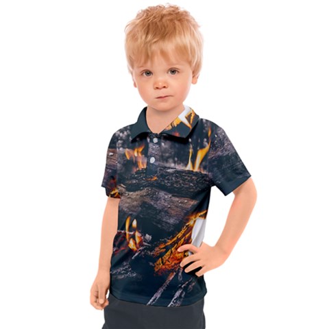 Wood Fire Camping Forest On Kids  Polo T-shirt by Bedest