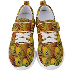 Peacock Feathers Green Yellow Women s Velcro Strap Shoes by Bedest