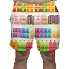 Supermarket Shelf Products Snacks Men s Shorts by Cendanart