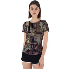 Photo New York City Skyscrapers Back Cut Out Sport T-shirt by Cendanart