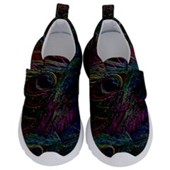 Peacock Feather Paradise Kids  Velcro No Lace Shoes by Cendanart