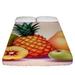 Fruit Pattern Apple Abstract Food Fitted Sheet (king Size) by Proyonanggan