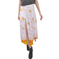 Beer Foam Texture Macro Liquid Bubble Velour Split Maxi Skirt by Cemarart