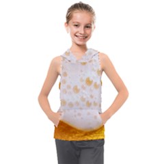 Beer Foam Texture Macro Liquid Bubble Kids  Sleeveless Hoodie by Cemarart