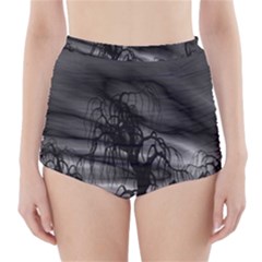 Grave Yard Dark Fantasy Trees High-waisted Bikini Bottoms by Cemarart