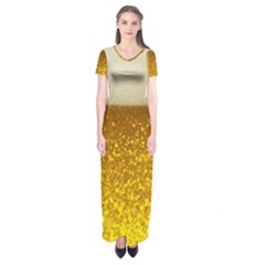 Light Beer Texture Foam Drink In A Glass Short Sleeve Maxi Dress by Cemarart