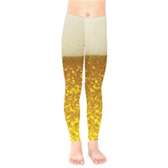 Light Beer Texture Foam Drink In A Glass Kids  Classic Winter Leggings by Cemarart