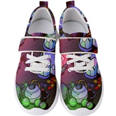 Graffiti Corazones Kingdom Saga Super Men s Velcro Strap Shoes by Cemarart