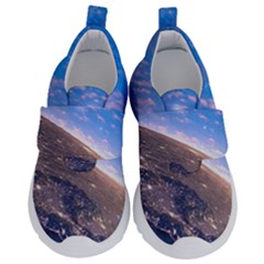 Earth Blue Galaxy Sky Space Kids  Velcro No Lace Shoes by Cemarart