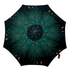 Dark Green Leaves Leaf Hook Handle Umbrellas (medium) by Cemarart