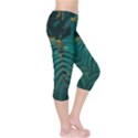 Dark Green Leaves Leaf Capri Leggings  View4