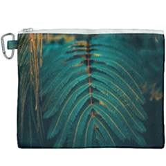 Dark Green Leaves Leaf Canvas Cosmetic Bag (xxxl) by Cemarart