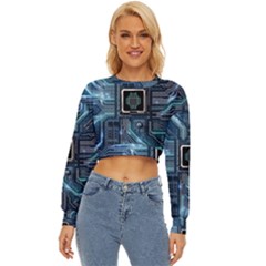 Circuit Board Motherboard Lightweight Long Sleeve Sweatshirt by Cemarart